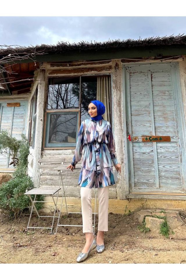 Esme Desenli Tunik Saks