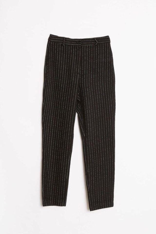 Nicole Klasik Çizgili Fit Pantolon