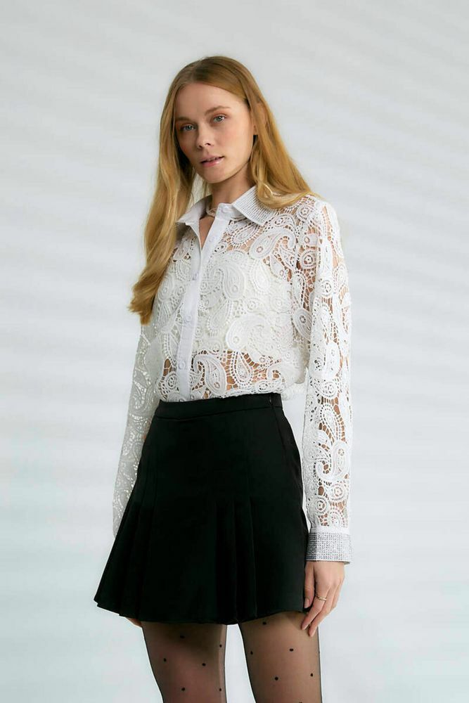 FREYA PİLİLİ ŞORT ETEK SİYAH