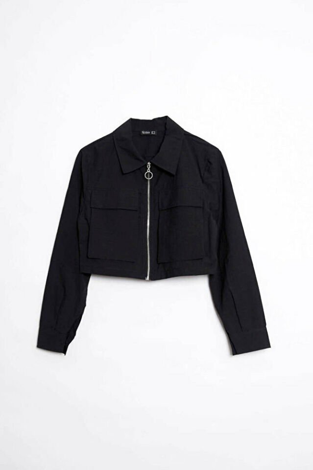 Georgina Cepli Crop Ceket Siyah
