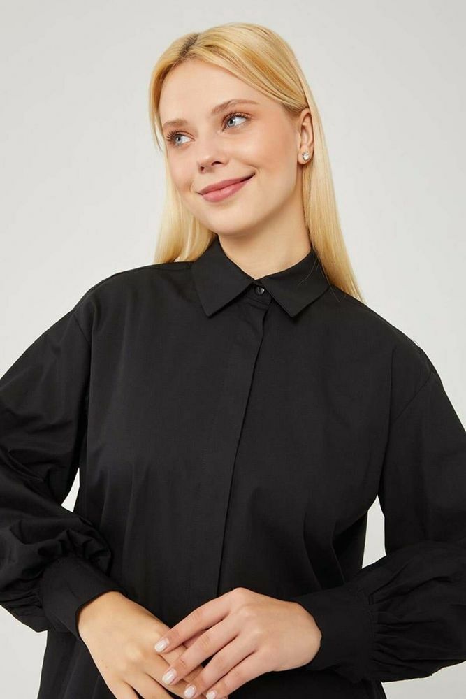 Arina Oversize Balon Kol Poplin Gömlek